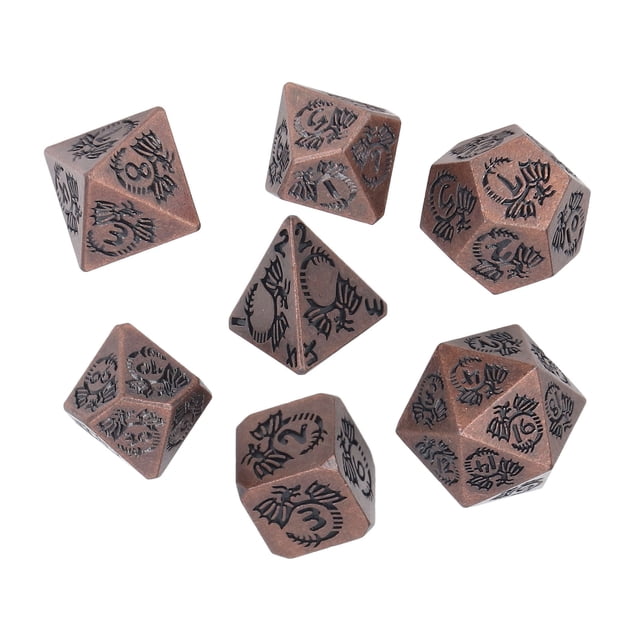 Dados Poliédricos, Patrón De Runas Numéricas De Fácil Lectura Dados De Juego Aleatorios Profesionales De Alta Resistencia Para Mayores De 14 Años ANGGREK Bronce Púrpura