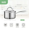 thumbnail image 3 of Fracoda 2.5 Quart Saucepan with Strainer Glass Lid, Stainless Steel Sauce Pot for Stove Top, Cooking Pot with Spouts, Multipurpose Pour Sauce Pan with Straining Lid for Cooking Induction Pan Pots, 3 of 7