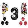Black Number 3 Mickey and Minnie Mouse Full Body Birthday Supershape Balloon Set
