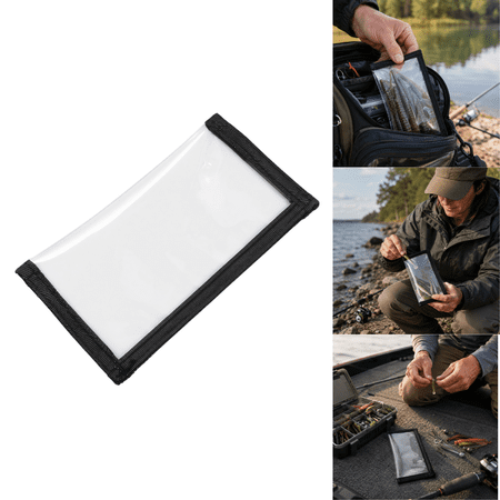 2 Pack Fishing Lure Wraps PVC Transparent Soft Plastic Bait Storage Bag with Hook and Loop Seal Clear Lure Wraps Protective Cover for Hooks Soft Baits Fishing Tackle Organizer B