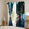 thumbnail image 3 of jejeloiu Retro Bull Skull Blackout Curtains Set of 2 (52x84 Each),Rustic Farmhouse Hunting Window Curtains,Blue Black Curtains and Drapes For Boys Kids,Breathable Home Decor, 3 of 6