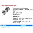 thumbnail image 2 of Front Wheel Hub Assembly Set - Compatible with 1995 - 2002 GMC Safari AWD 1996 1997 1998 1999 2000 2001, 2 of 3
