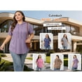thumbnail image 4 of Cuteduck Plus Size Hoodies for Women Short Sleeve V Neck Pullover Drawstring Tops Loose Fit Casual Sweatshirts 1X-5X, 4 of 9