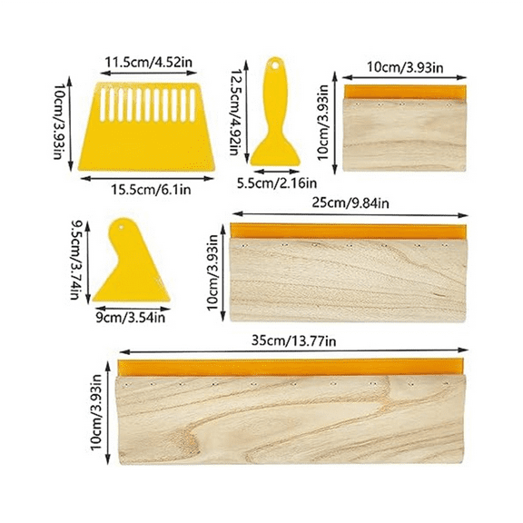Screen Printing Squeegee for Screen Printing Fabric, Screen Printing Kit Handmade,6PCS