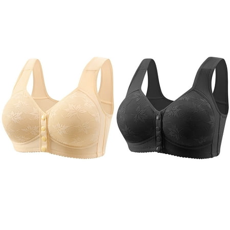 Black of Friday Deals!Clearance Staron 2PC Women Bra  Bras for Women No Underwire Comfort Bra Wireless Comfortable Bra Soft Strap Push up Bras Comfort Bra