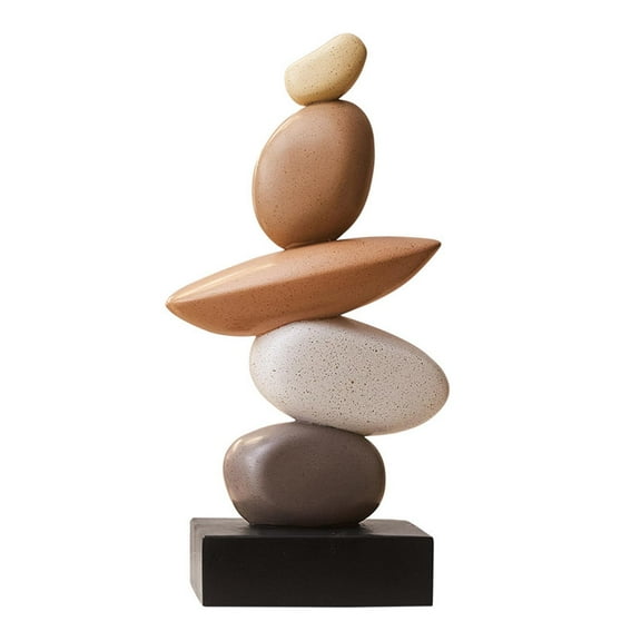 kowaku Artificial Sandstone Statue Art Figurine Craft Decorative Art Modern Desk Ornament Resin Stone Sculpture for Exhibition Shelf Multicolor