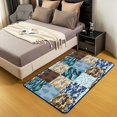 thumbnail image 3 of Camouflage Area Rug 3x5 for Living Room Bedroom Dining Room, Patchwork Checkered Plaid Camo Rug, Rustic Camping Woodland Adventure Carpet Non Shedding, Farmhouse Hunting Floor Mat, Blue Brown Green, 3 of 6