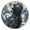 Black/Black(Hour Hand), variant on BZSMCE Decorative Wall Clock Size：25cm Starry-eyed Feline in A Cosmic Mosaic Pattern