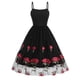 thumbnail image 1 of Vestido de Cóctel de Verano, Camisola Gasa Vestido sin Mangas con Bordado Rosa, Estilo de Fiesta de Cóctel de las Mujeres, 1 of 8