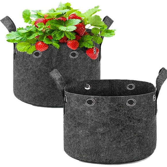 Bgsha Grow Bags Thick Nonwoven Fabric Pots with Strap Handles Multi-Purpose Rings