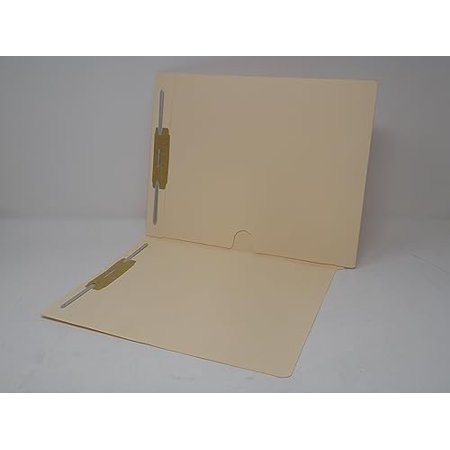 Manila Letter Size end tab Folder with Full Pocket on Inside Back Open Towards Spine. 2" Bonded Fasteners on Inside Front and Back. 11 pt Manila Stock. Packaged 50$$Office