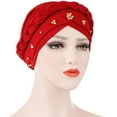 thumbnail image 1 of Bangcool Turban Headwrap Twisted Braid Cotton Beanie Headwrap Hair Cover Wrap Sleep Hat, 1 of 10