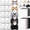 thumbnail image 1 of Kit de máscaras Therian, diseño de gato en blanco, con fieltro y pelo, 60 unidades, de Seenelling, 1 of 6
