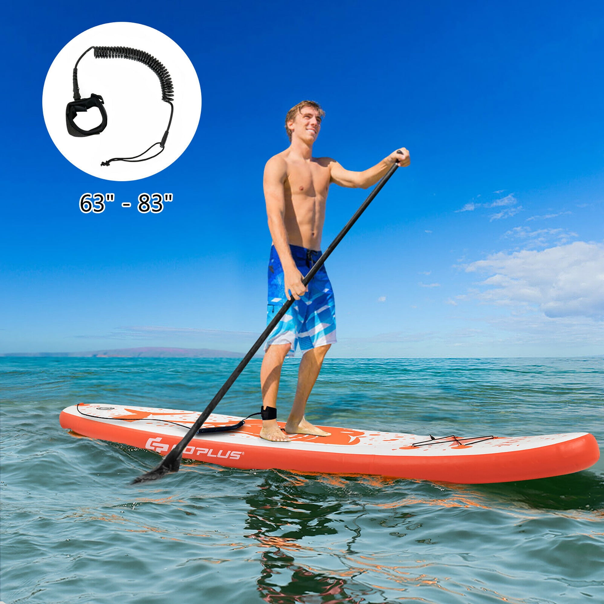 Goplus 10'5'' Inflatable Stand Up Paddle Board with Backpack Aluminum Paddle Pump