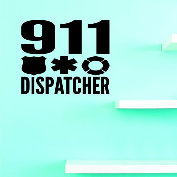 Custom Decals Emergency Dispatcher Wall Art Size: 20 X 20 Inches Color: Black