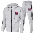 thumbnail image 3 of Chándales para hombre, sudaderas con capucha y pantalones con cremallera, conjunto de marca deportiva, ropa deportiva para hombre, Sudadera con capucha inclinada estampada de marca de lujo Triple para, 3 of 5