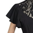 thumbnail image 6 of Women's Black Gothic Dress with Lace Collar, Vintage Asymmetrical Hemline Gothic Style Dress, 6 of 8