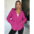 thumbnail image 6 of Womens Zip Up Hoodies Oversized Sweatshirts Fall School Fashion Outfits Casual Jackets Winter Clothes Bright Pink M, 6 of 9