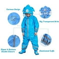 thumbnail image 4 of Combinaison de Pluie une Pièce pour Enfants, Combinaison Imperméable Unisexe pour Tout-Petits, Manteau de Pluie Combinaison (Bleu, G), 4 of 7