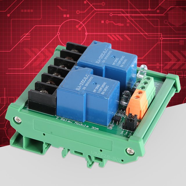 DEWIN 2-Channel 30A 12V Relay Module with SMD Optocoupler Isolation for High and Low Level Trigger