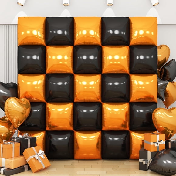 Kit decorativo de globos de pared Adorely, negro y naranja, 25 unidades