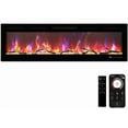 thumbnail image 2 of CazToi 60" Smart Built-In Electric Fireplace with Alexa Voice & 12 Color Flame 1500W Recessed Wall Heater, 2 of 11