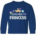 thumbnail image 3 of Inktastic Grandpa's Princess Crown and Flowers Long Sleeve Youth T-Shirt, 3 of 5