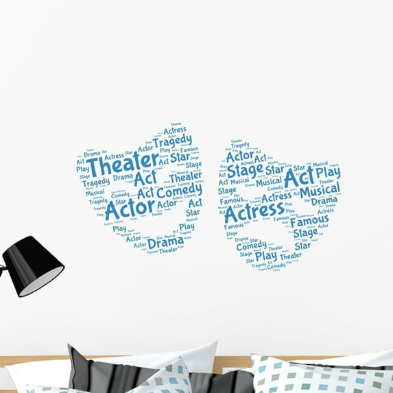 Two Faces Theater Wall Mural Decal Sticker, Wallmonkeys Peel & Stick Vinyl Graphic (36 in W x 20 in H