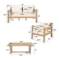 thumbnail image 2 of GDF Studio Modern Outdoor Patio Conversation Set,  4 Seat Sofa Set with Coffee Table, Solid Wood Frame, Beige Cushions, 2 of 2
