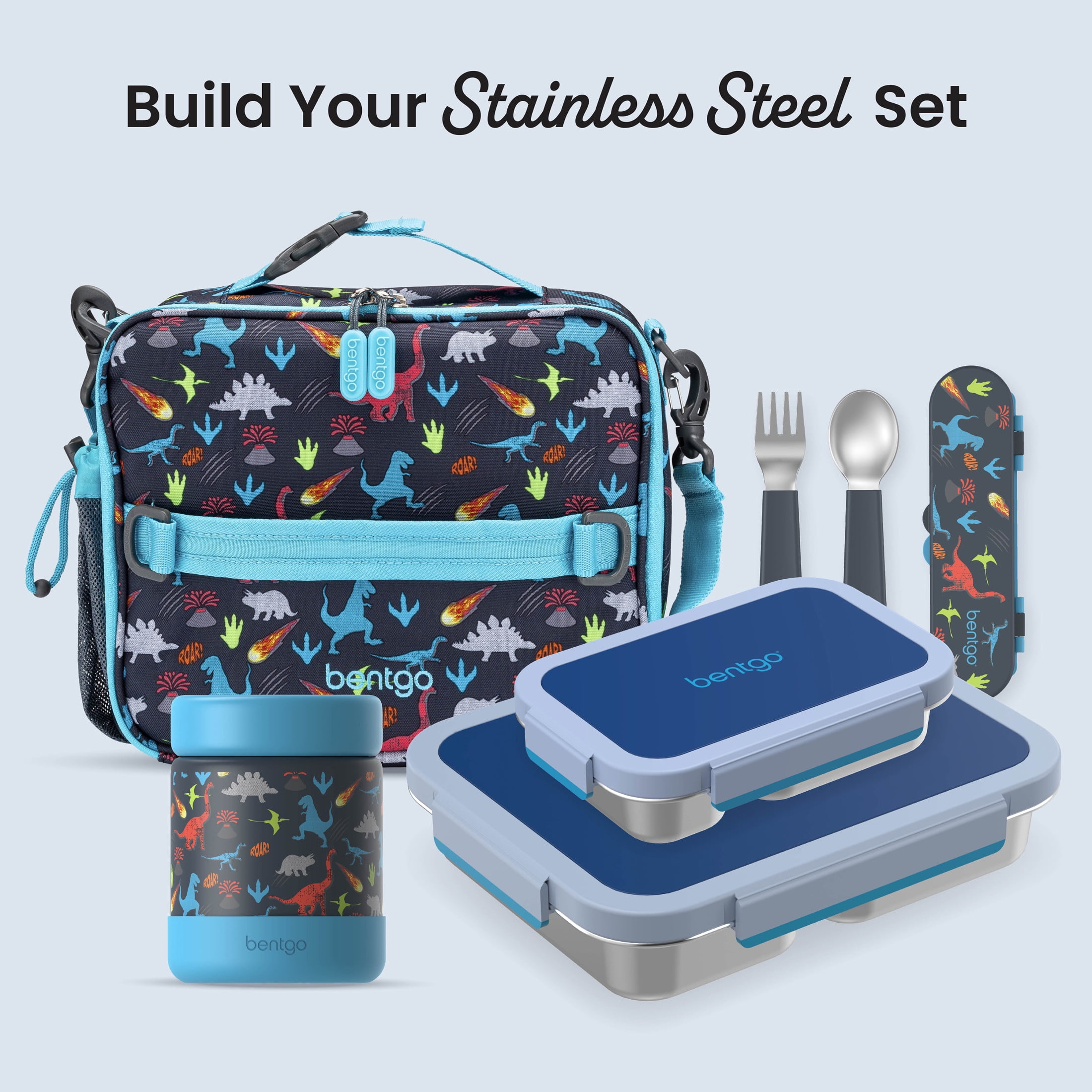 Bentgo Stainless Steel Snack Box - Leak-Proof, 2 Compartments, 2-Cup Capacity, Ideal for Kids 3+, Teens & Adults, Durable, Reusable (Navy)