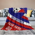 thumbnail image 4 of Custom Blanket for Bed Fans Gift Soccer City Winter Summer Fleece Throw Blankets Personalized Name & Number, 40"x50", 50"x60", 70"x80", 4 of 5