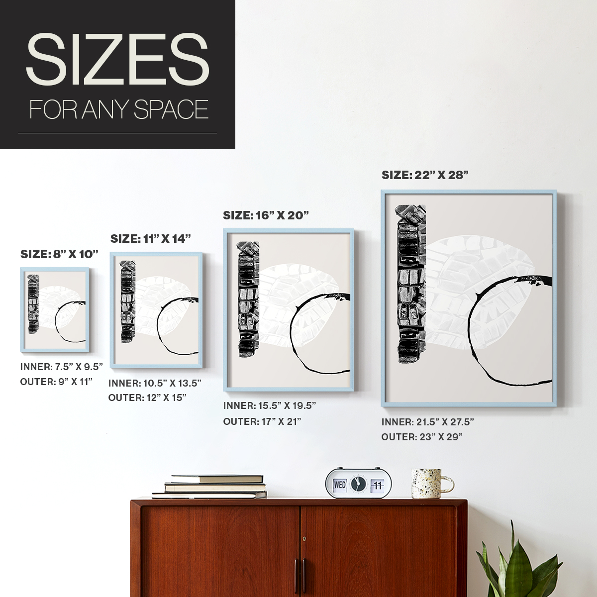 Zen Shapes I Framed Print - Solid Wood in Single Picture Frame Solid Wood 2 Framed Print