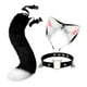 thumbnail image 3 of Conjunto de orejas y cola de gato Yuyangstore disfraz de Cosplay accesorios para el cabello regalo Blanco negro Traje de juego de cosplay, 3 of 8