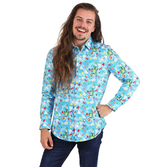 Adult Buddy the Elf Button Up Shirt