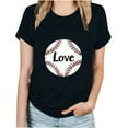 thumbnail image 2 of S-XXL All Sizes Available! Womens Baseball Print Short Sleeve T-Shirt, Round Neck, Comfortable Fit, 2 of 6