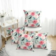4 Packs Decorative Throw Pillow Covers, Roses and Butterflies Pillow