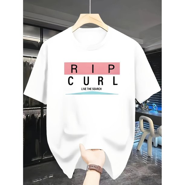 Men'S & Women'S Graphic Tee - Casual Black Short Sleeve T-Shirt with Pink & White Print, "LIVE THE SEARCH" Design, Cotton Blend, Summer Top, Casual Summer Wear | Bold Letter Print | Cotton Shirt