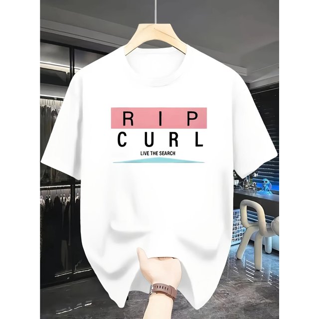 Men'S & Women'S Graphic Tee - Casual Black Short Sleeve T-Shirt with Pink & White Print, "LIVE THE SEARCH" Design, Cotton Blend, Summer Top, Casual Summer Wear | Bold Letter Print | Cotton Shirt