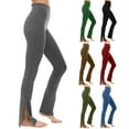thumbnail image 5 of Lovskoo Women's Flare Yoga Pants Leggings High Waisted Pants Soft Bell Bottom Trousers Black, 5 of 5