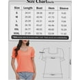 thumbnail image 6 of Women's Square Neck Tops Ruffle Trim Sleeve T-Shirts for Summer Casual Short Tees, 6 of 7