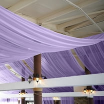 BalsaCircle 5x14 feet Lavender Premium Chiffon Sheer Curtain Panel Backdrop Drape Wedding Party