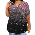 thumbnail image 1 of Staron Plus Size Womens Tops V Neck Short Sleeve Blouse Shirts Summer Flowy Tops Casual Spring Shirts Sequin Blouse, 1 of 3