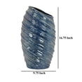 thumbnail image 5 of Avery Tall Modern Vase with Angled Spiral Design, Blue Ceramic 17 Inch, 5 of 6