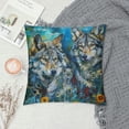 thumbnail image 2 of Orinice Wolfs Flowers Sky Graphic Decorative Throw Pillow Cover for Home Couch Living Room Bed Sofa 18x18in, 2 of 5
