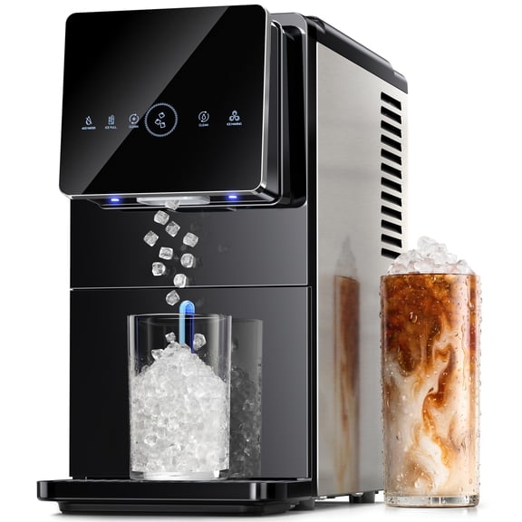 Goosiay Countertop Nugget Ice Makers Dispenser, 33lbs/Day Portable Pebble Crushed Ice Machine, Touch-Free Ice, Self-Cleaning for Home Kitchen Office