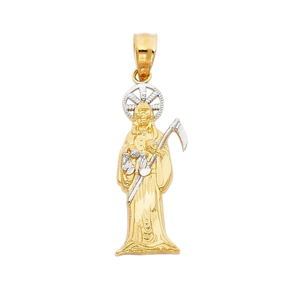 14K 2T Gold Devil Religious Pendant | Two Tone Gold Charm Pendant for Necklace Chain | Jewelry Gift for Men Women | 23 x 8 MM | 1.0 grams