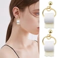 thumbnail image 1 of SPRING PARK Women Roll Toilet Shape Faux Leather Earrings Set Drop Dangle Earrings, 1 of 8