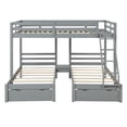 thumbnail image 5 of Bellemave Kids Pinewood Triple Bunk Bed with Guardrail, Gray, 5 of 10