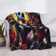 thumbnail image 3 of Goofa The Nightmare Before Christmas Pattern Fleece Throw Blanket for Couch, Soft Checkered Flannel Blanket for Sofa, Warm Cozy Decorative Blanket Fall Decor Gift-60"x50", 3 of 6