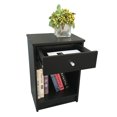 thumbnail image 1 of Topcobe Round Night Stand with One Drawer and Handles, Black, 1 of 6